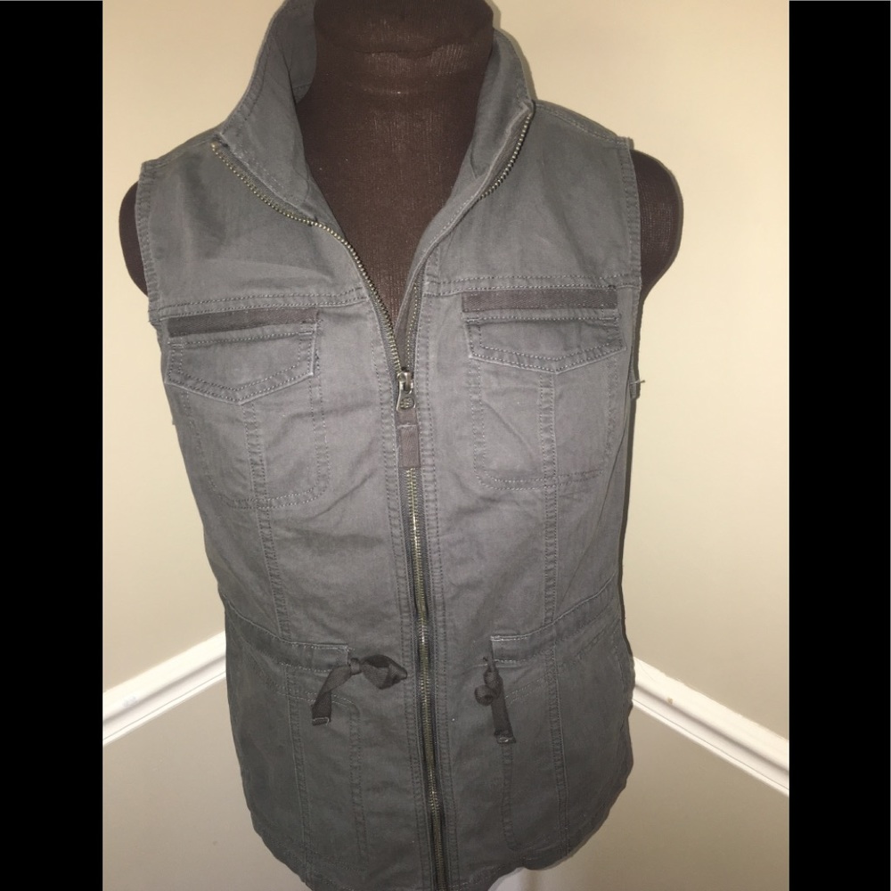 A New Day women’s gray Vest longer‎ Style Utility Vest sz S